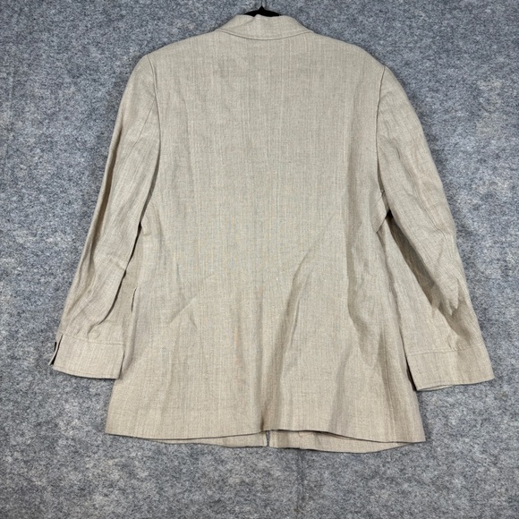 Vintage Daniel Hechter Beige Linen Blend Zip Jacket Size 10  Contemporary Luxury - Picture 14 of 16